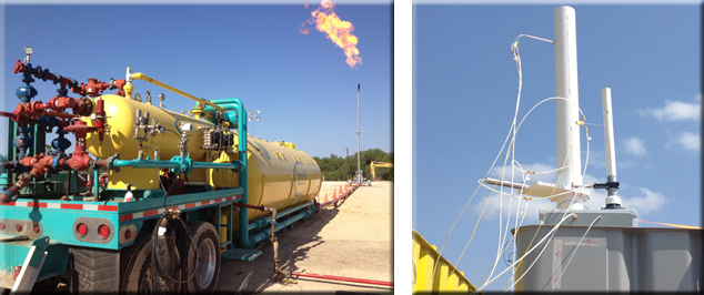 images depicting various natural gas production activities and methane leak measurements